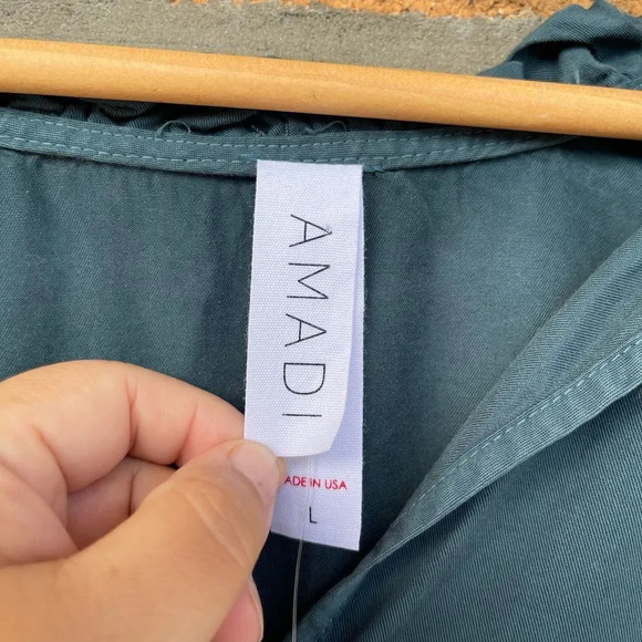 Anthro Amadi Glenn Peasant Sleeves Tiered Tunic MIDI Dress Large - Picture 4 of 15